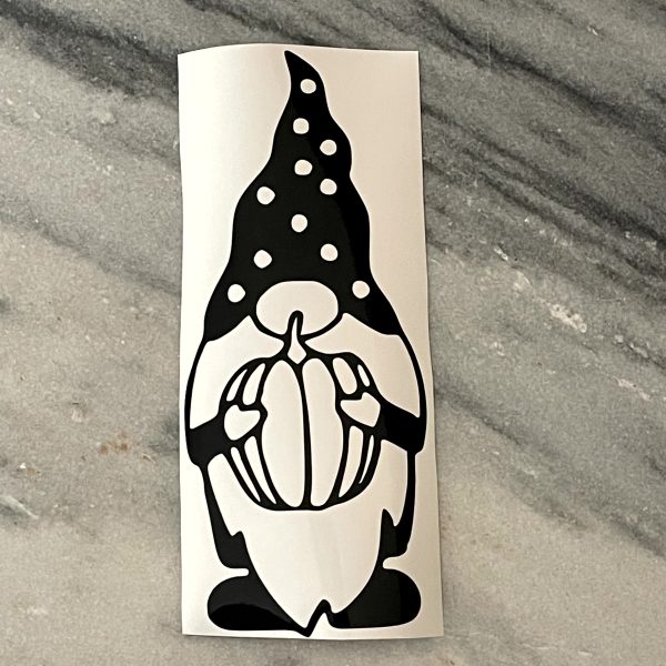 Herbruikbare raamsticker "herfst gnome" ± 15x7cm (per stuk)