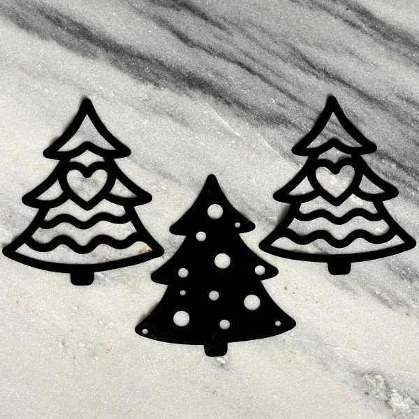 Raamsticker (herbruikbaar) "kerstboom" 30x11,5cm (setje van 3 stuks)